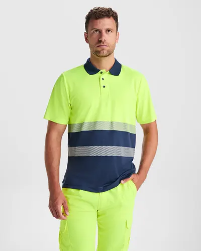 Polo alta visibilidad bicolor bird's eye Vega 170 g personalizable