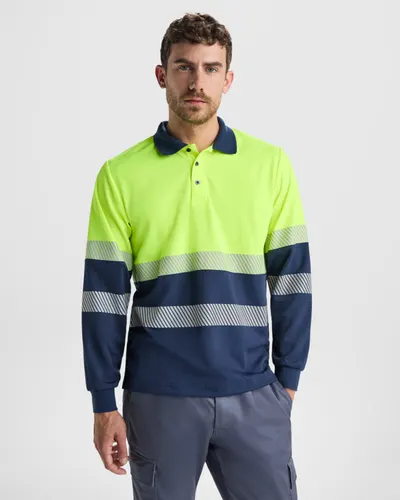 Polo alta visibilidad bicolor manga larga Vega LS 170 g personalizable