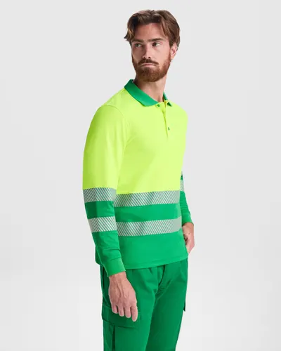 Polo alta visibilidad de algodón Atrio LS manga larga 170 g personalizable