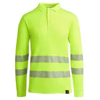 Polo alta visibilidad de algodón Atrio LS manga larga 170 g de 55% algodón y 45% poliéster, 170 g/m², vista lateral