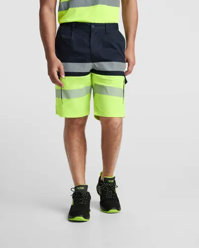 Bermuda alta visibilidad bicolor multibolsillos personalizable