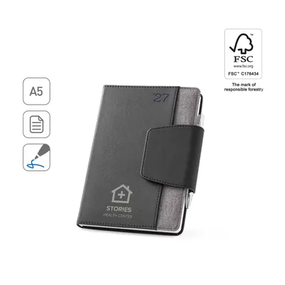 Agenda A5 PU y poliéster diaria personalizable