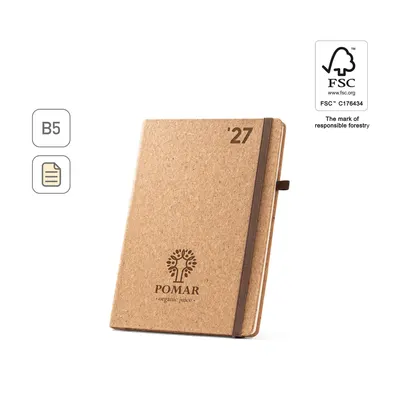 Agenda B5 de corcho Pomar semanal personalizable
