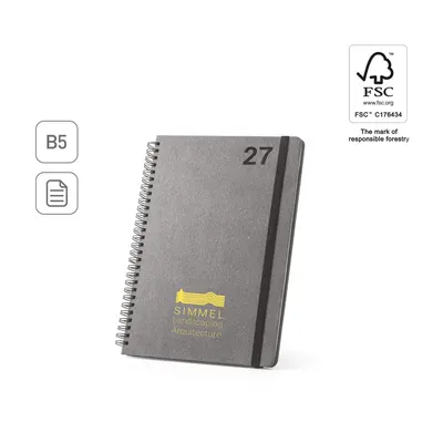 Agenda B5 de anillas cuero reciclado semanal Simmel personalizable