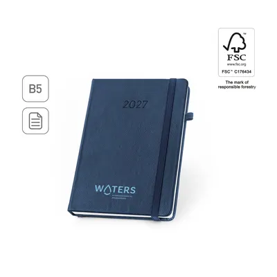 Agenda B5 de PU Waters al agua semanal personalizable