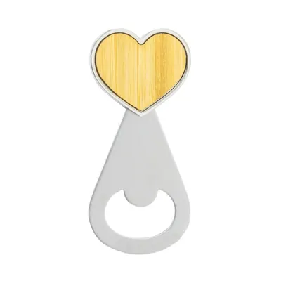 Abrebotellas en forma de corazón con estuche personalizable