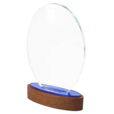 Trofeo de cristal 12,7 × 17,5 cm con estuche personalizable