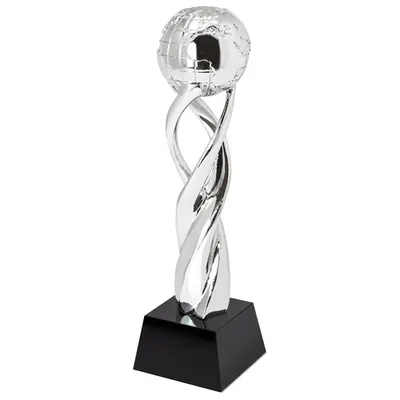 Trofeo bola del mundo resina y cristal personalizable