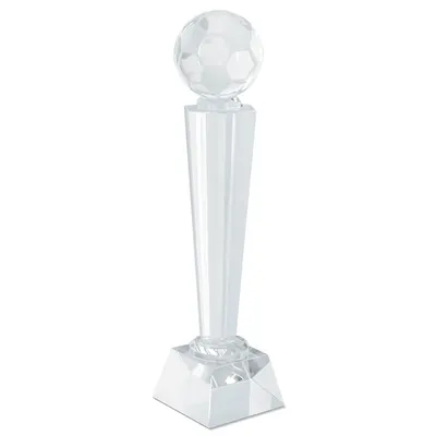 Trofeo cristal deportivo balón de fútbol personalizable