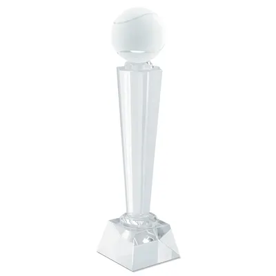 Trofeo cristal deportivo pelota de tenis personalizable