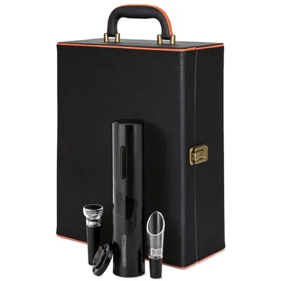 Set de vino Salentino con sacacorchos eléctrico y decantador personalizable