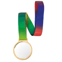 Medalla de cristal Viktor con cinta multicolor
