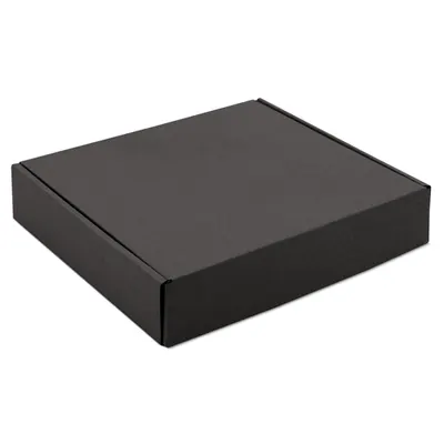 Caja de presentación plana de cartón Qara en negro personalizable