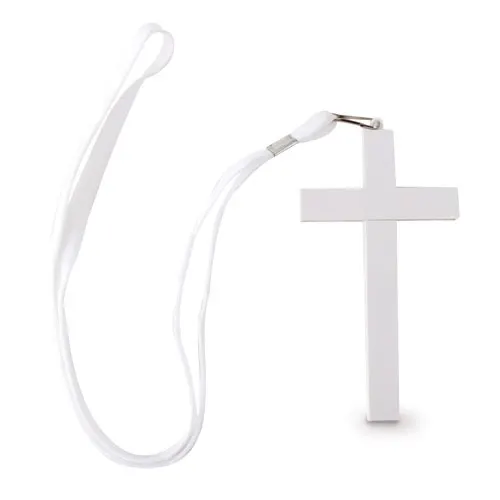 Bolígrafo Misal con lanyard y cruz en blanco de MEZCLA DE PLÁSTICO ABS Y AS, vista frontal