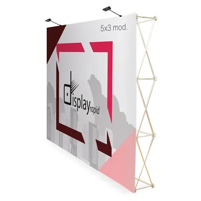 Pop up velcro 5 × 3 con trolley y focos personalizable