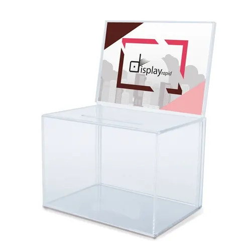 Urna portagráfica metacrilato A6 Election en color único de metacrilato, vista frontal