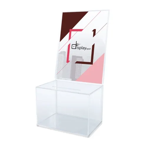 Urna portagráfica metacrilato A5 Election en color único de metacrilato, vista frontal