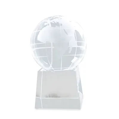 Cristal bola del mundo mediana personalizable