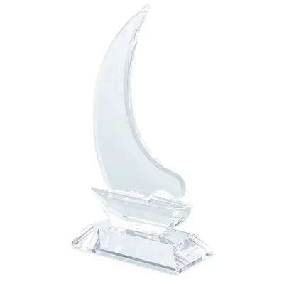 Cristal en forma de barco personalizable