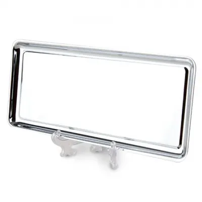 Bandeja rectangular de acero cromado personalizable