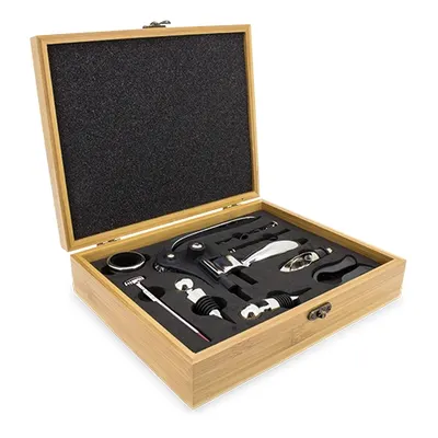 Set de vino profesional de bambú Parma 10 piezas personalizable