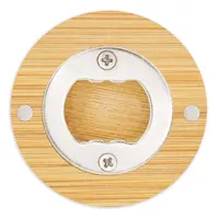 Abrebotellas imantado de bambú 6 × 1 cm de bambú y metal, detalle 1