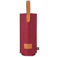 Funda de fieltro para botella de vino con asa de fieltro y pu, vista lateral