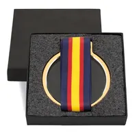 Medalla de cristal Viktor con cinta multicolor de poliéster, aluminio y abs, detalle 10